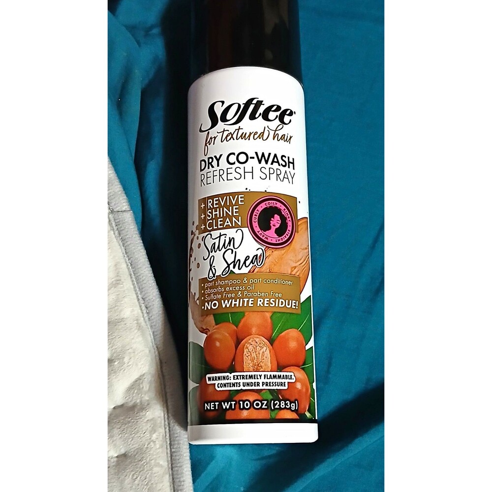 Softee Textured Hair Dry Co-Wash Refresh Spray Satin Shea 10 oz No White Residue